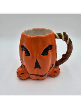 VTG Garden Ridge Ceramic Jack-O-Lantern Mug Halloween Holiday Spooky Decor